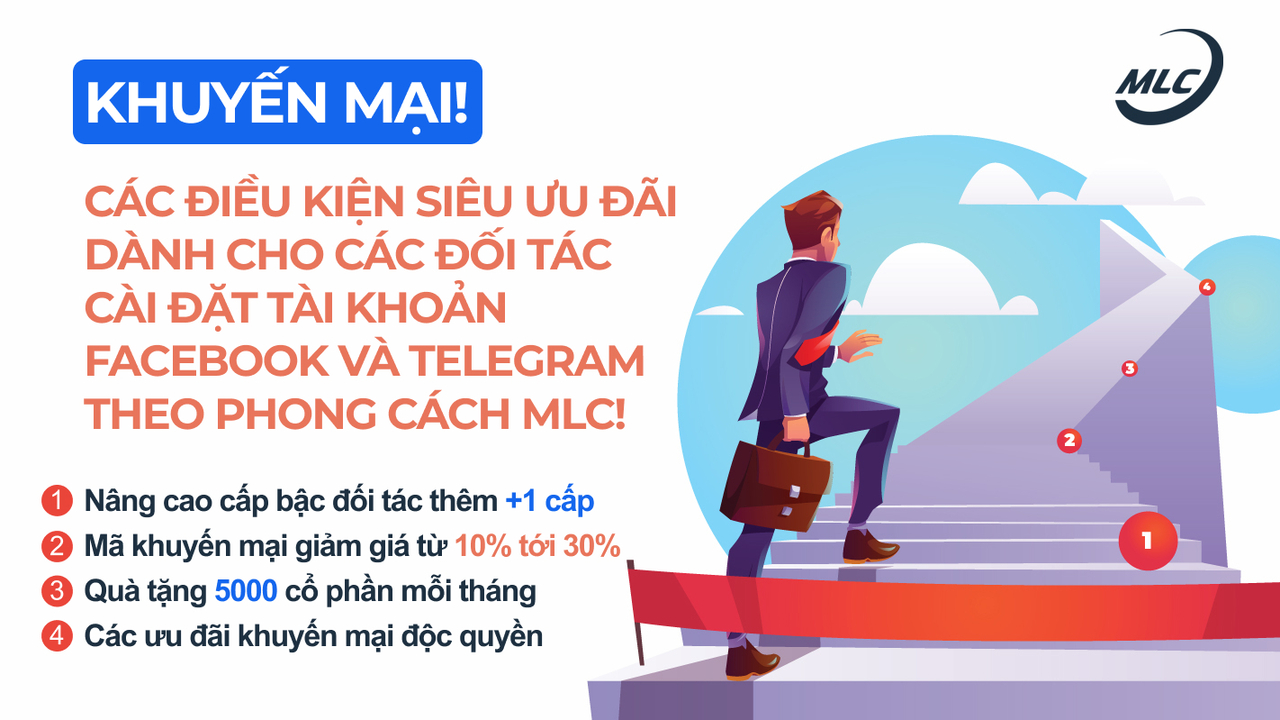 Khuyến mại! Các điều kiện siêu có lợi cho các đối tác khi cài đặt tài khoản Facebook và Telegram theo phong cách MLC!