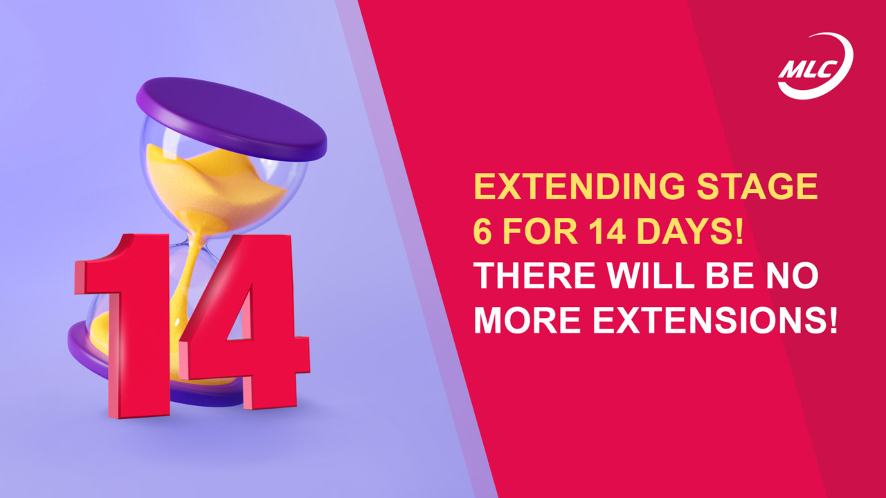 Extending stage 6 for 14 days! There will be no more extensions!