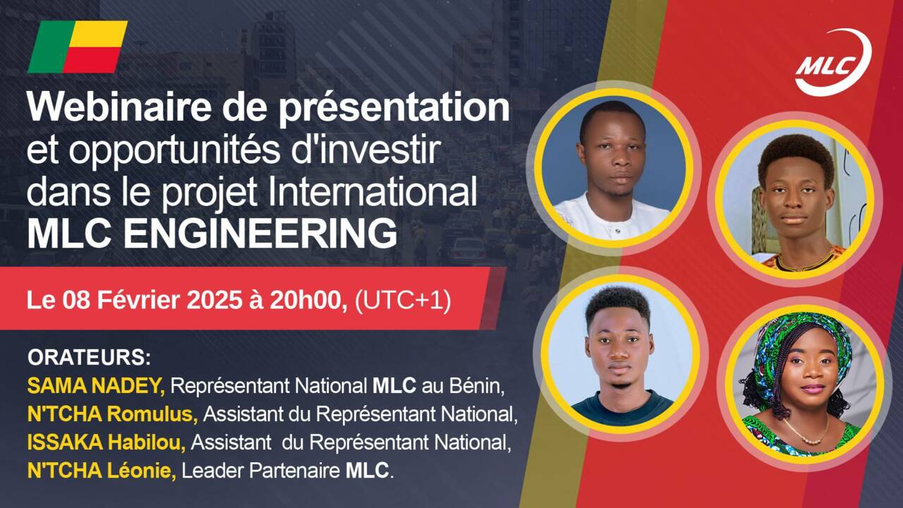 Webinaire de présentation et opportunités d'investir dans le projet  International MLC ENGINEERING