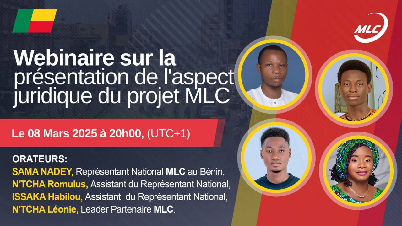 Webinaire sur la présentation de l'aspect juridique du projet MLC