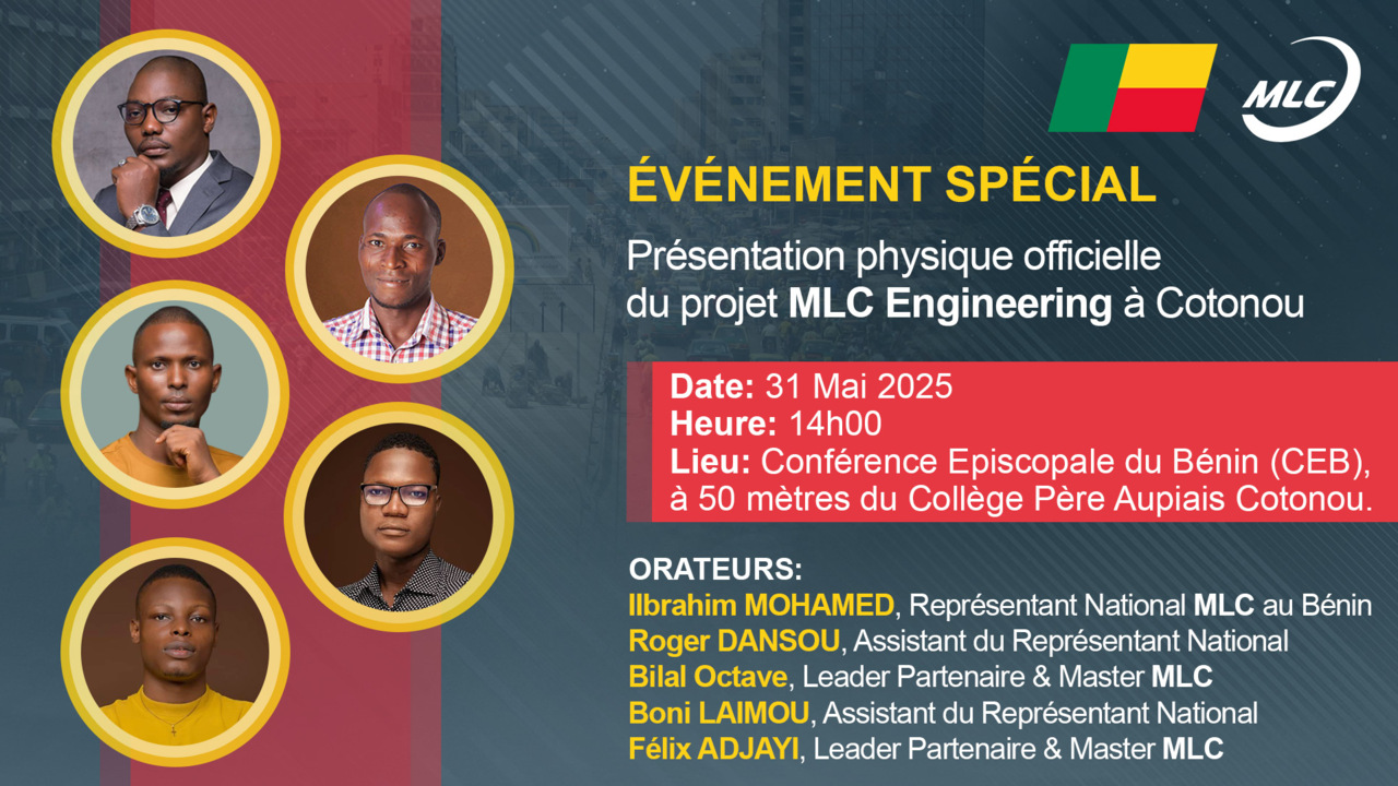 Événement spécial . Présentation physique officielle du projet MLC Engineering à Cotonou