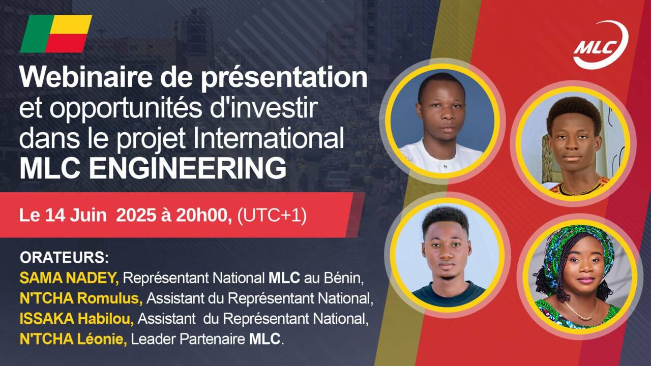 Webinaire de présentation et opportunités d'investir dans le projet International MLC ENGINEERING