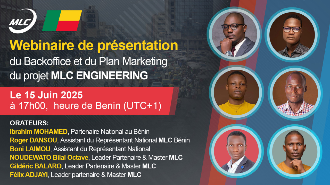 Webinaire de présentation du Backoffice et du Plan Marketing du projet MLC ENGINEERING.