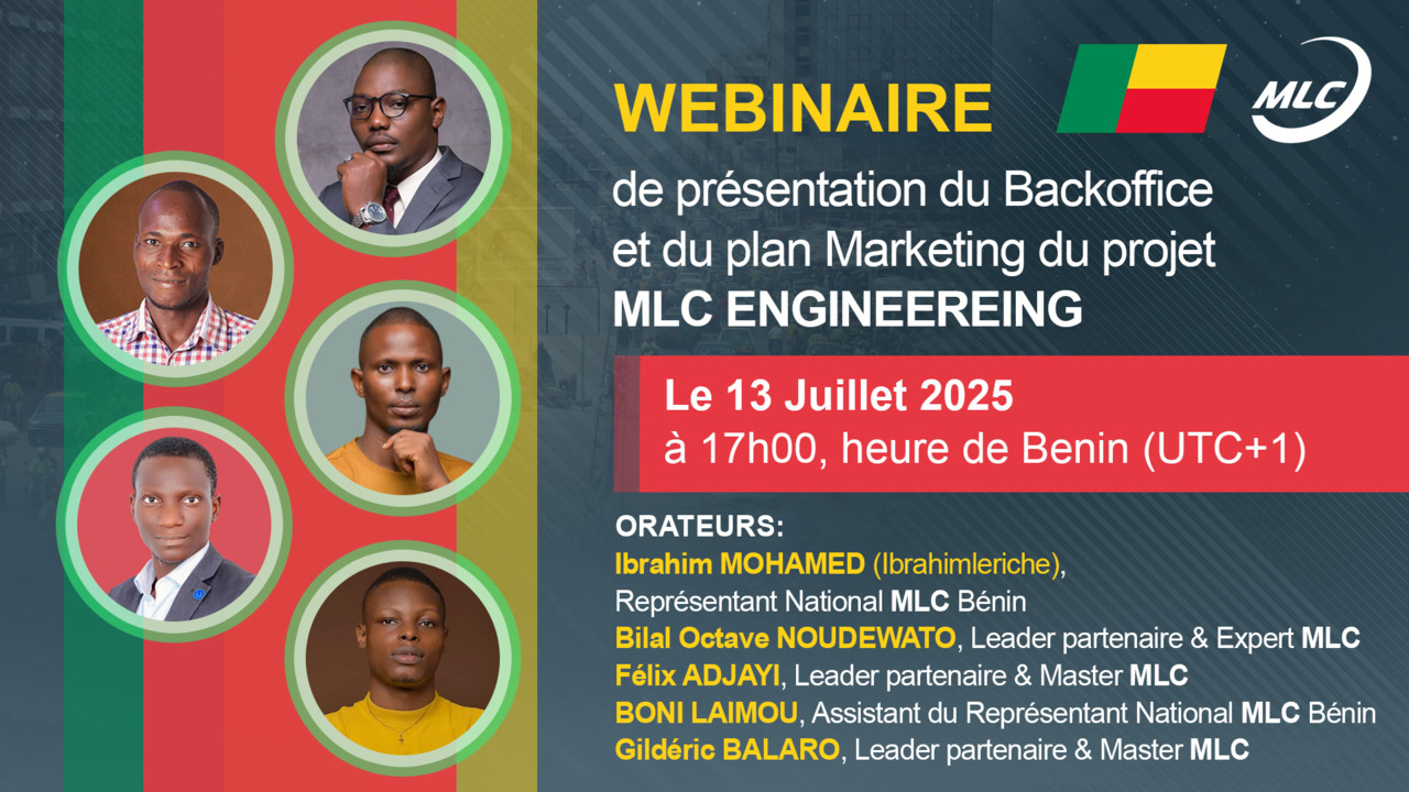 Webinaire de présentation du Backoffice et du plan Marketing du projet MLC ENGINEEREING