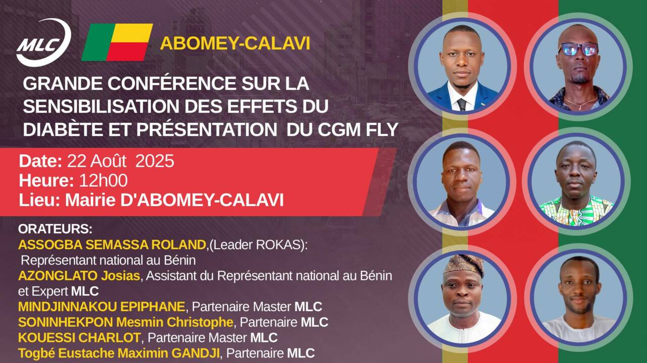 ABOMEY-CALAVI. GRANDE CONFÉRENCE SUR LA SENSIBILISATION DES EFFETS DU DIABÈTE ET PRÉSENTATION  DU CGM FLY