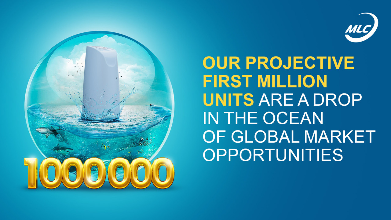 Our projective first million units are a drop in the ocean of global market opportunities