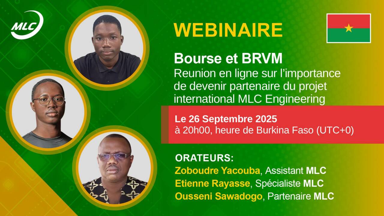 Webnaire . Reunion en ligne sur l’importance de devenir partenaire du projet international MLC Engineering