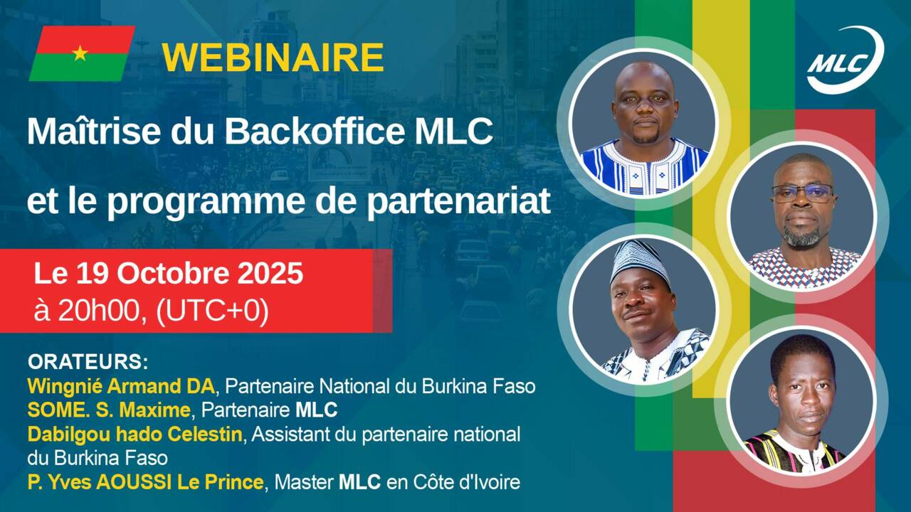 Webinaire.  Maîtrise du Backoffice MLC et le programme de partenariat