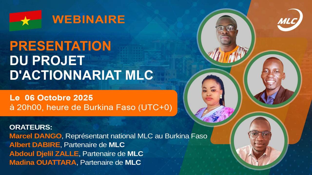 Webinaire. Présentation du projet d'actionnariat MLC