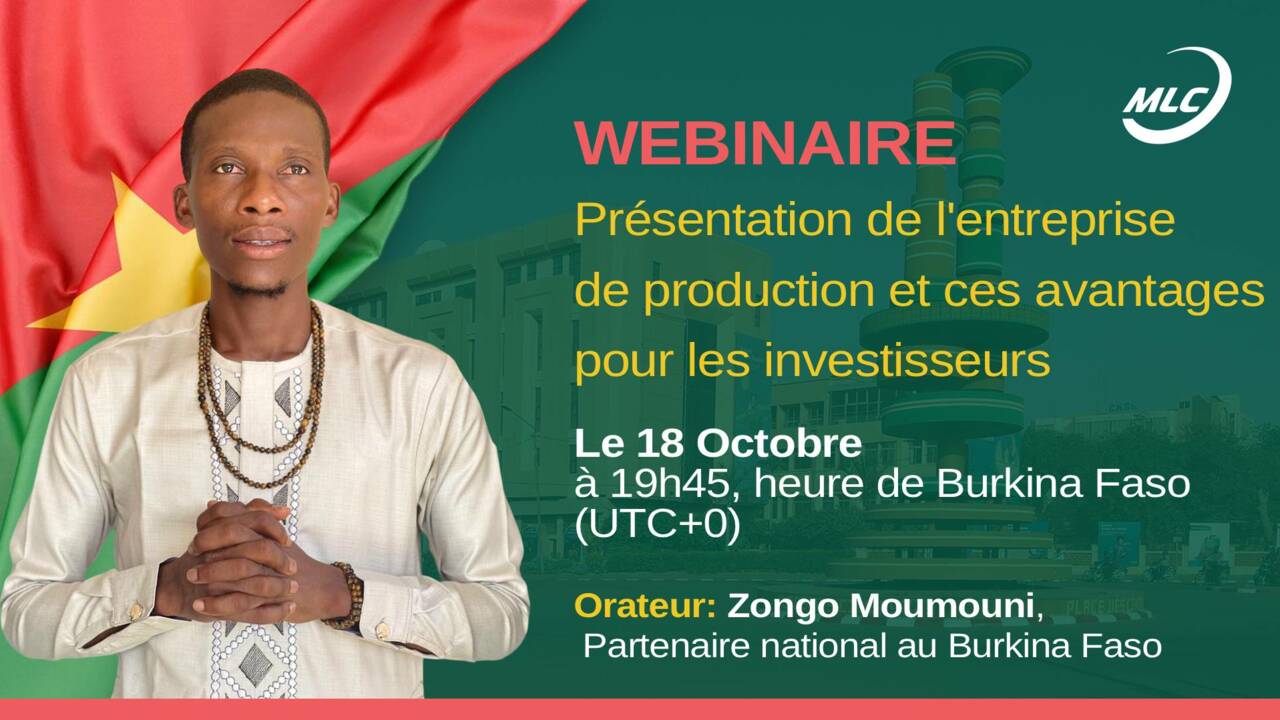 Webinaire.  Présentation de l'entreprise de production et ces avantages pour les investisseurs