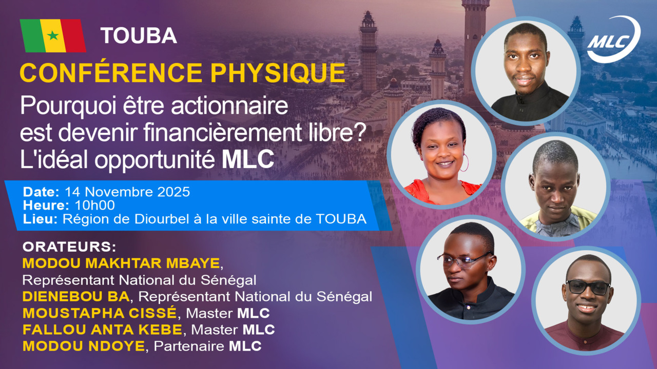 Conférence physique. Pourquoi être actionnaire est devenir financièrement libre ?  L'idéal opportunité MLC