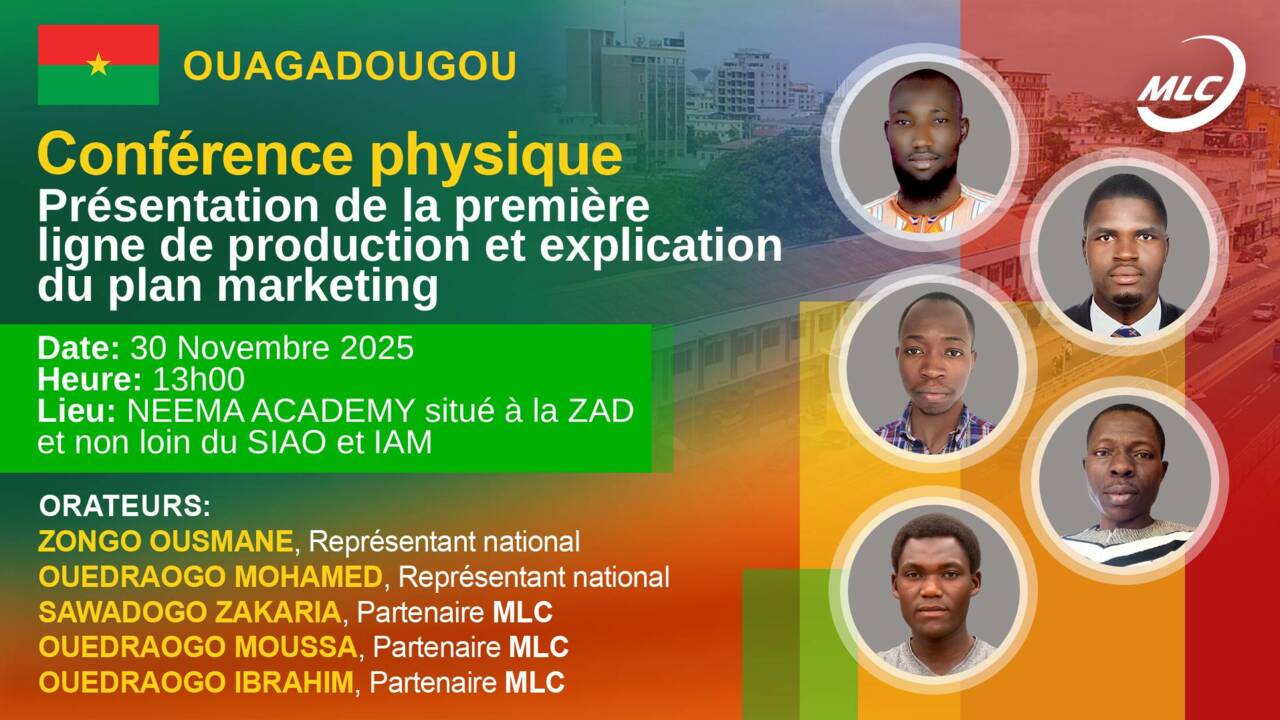 Conférence physique.  Présentation de la première ligne de production et explication du plan marketing