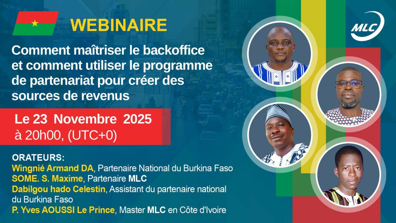 Webinaire. Comment maîtriser le backoffice et comment utiliser le programme de partenariat pour créer des sources de revenus