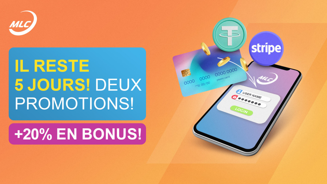 Il reste 5 jours ! Deux promotions ! + 20 % en bonus !