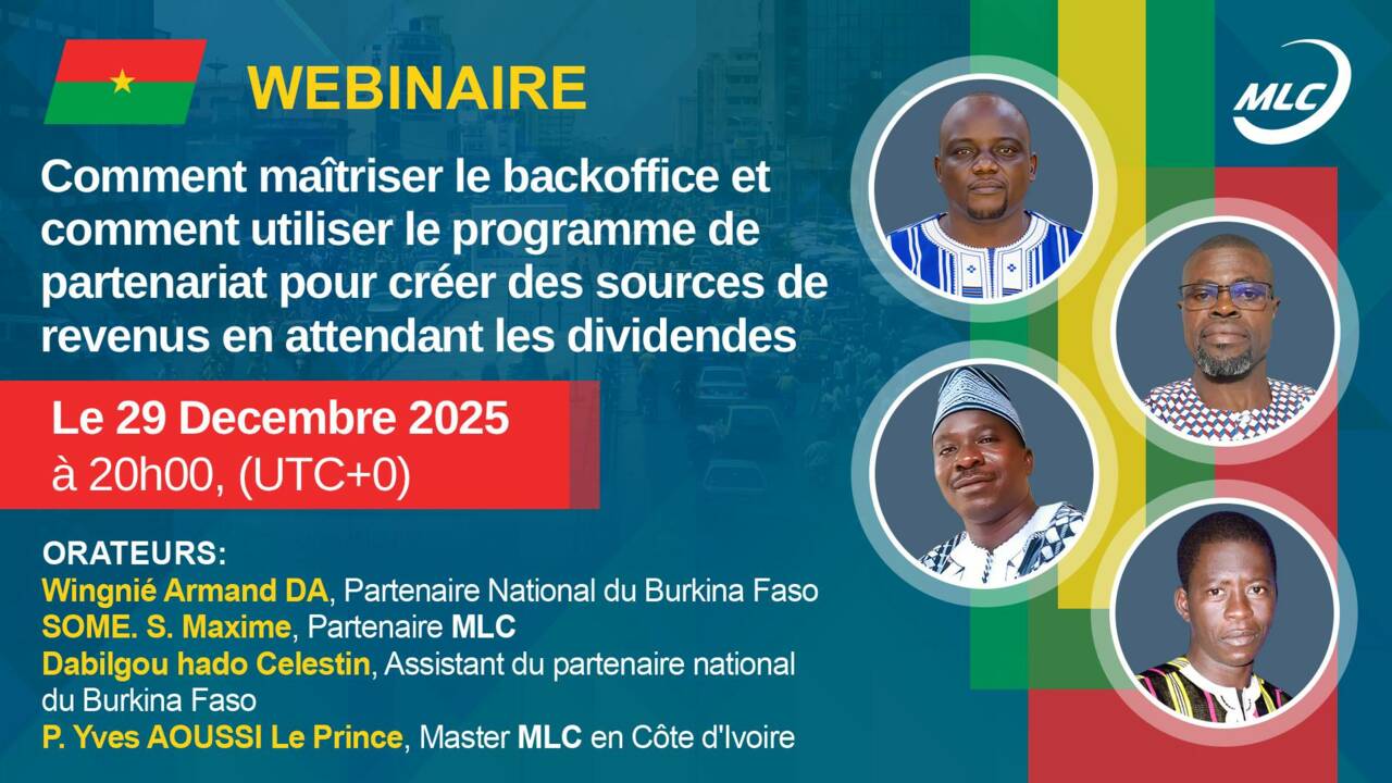 Webinaire.  Comment maîtriser le backoffice et comment utiliser le programme de partenariat pour créer des sources de revenus en attendant les dividendes