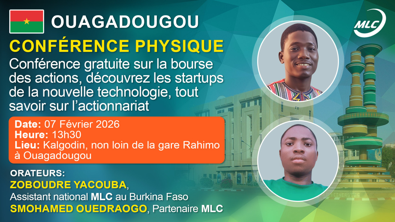 Ouagadougou. Сonference gratuite sur la bourse des actions, découvrez les startups de la nouvelle technologie, tout savoir sur l’actionnariat