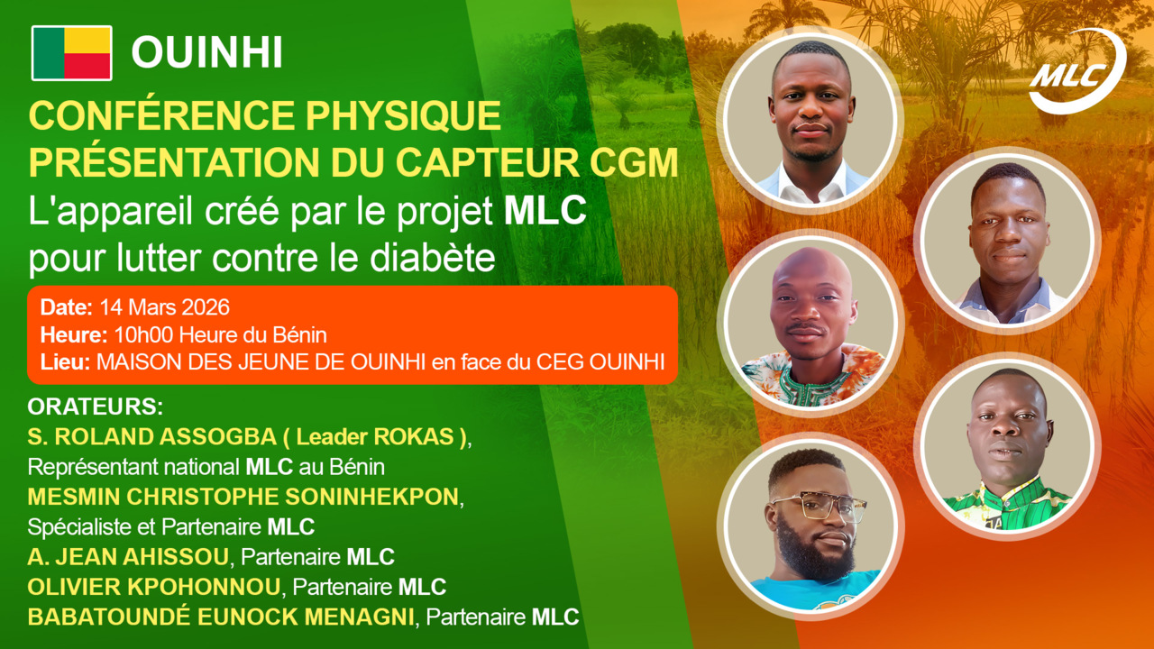 OUINHI . PRÉSENTATION DU CAPTEUR CGM. L'appareil créé par le projet MLC pour lutter contre le diabète.