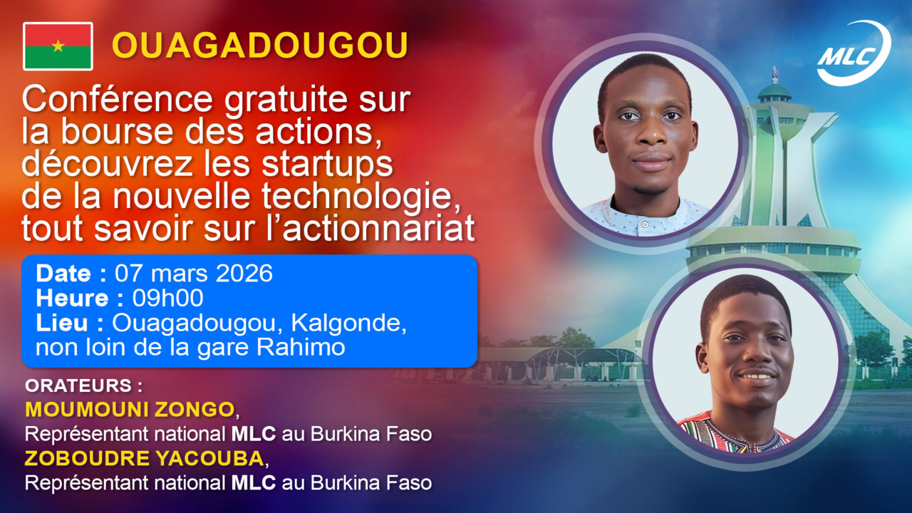 Ouagadougou. Conférence gratuite sur la bourse des actions, découvrez les startups de la nouvelle technologie, tout savoir sur l’actionnariat