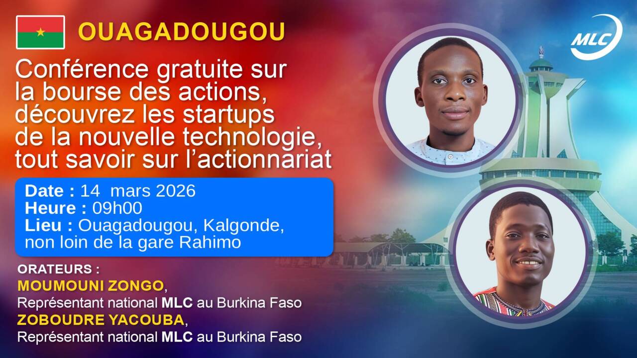 Ouagadougou. Conférence gratuite sur la bourse des actions, découvrez les startups de la nouvelle technologie, tout savoir sur l’actionnariat