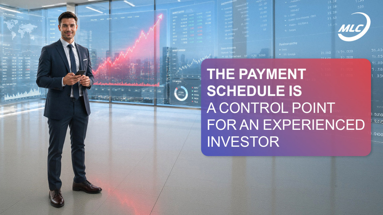 The payment schedule is a control point for an experienced investor
