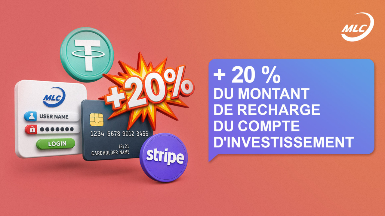 + 20 % du montant de recharge du compte d'investissement