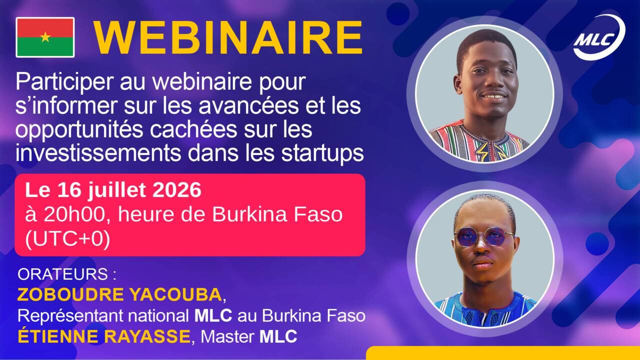 Webinaire.  Participer au webinaire pour s’informer sur les avancées et les opportunités cachées sur les investissements dans les startups