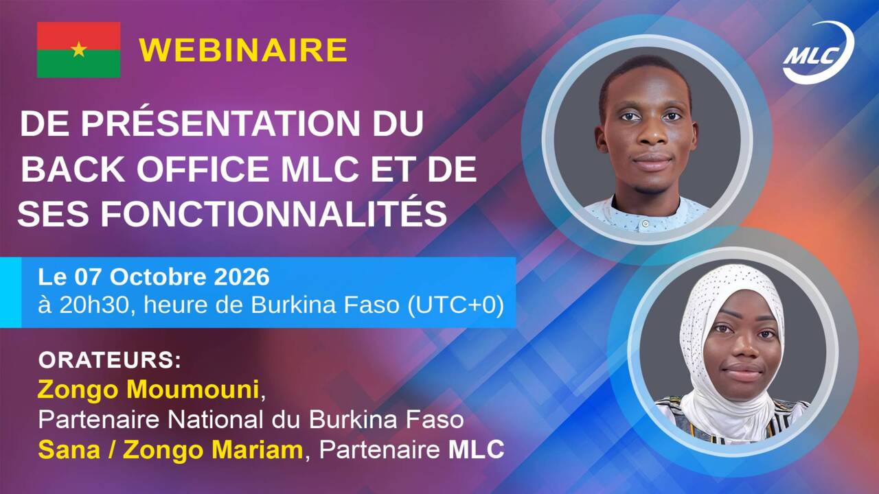 Webinaire de présentation du back office MLC et de ses fonctionnalités