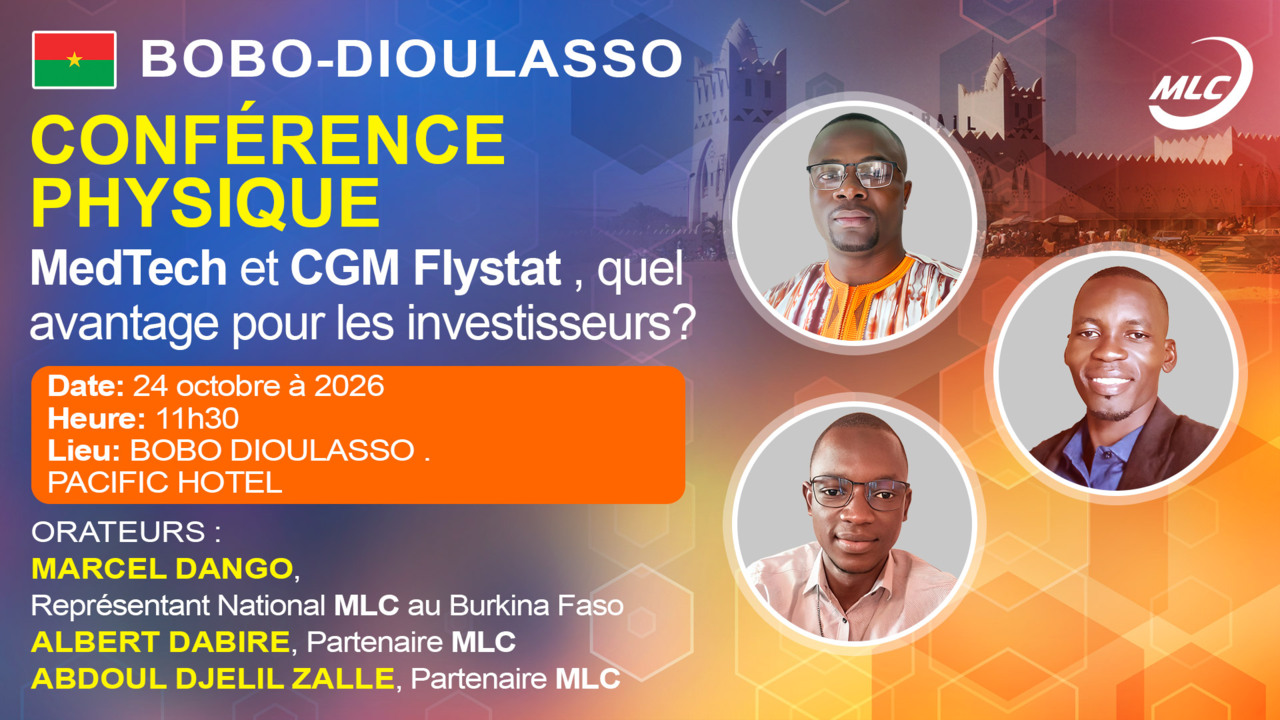 BOBO DIOULASSO. CONFERENCE PHYSIQUE; MedTech et CGM Flystat , quel avantage pour les investissurs?